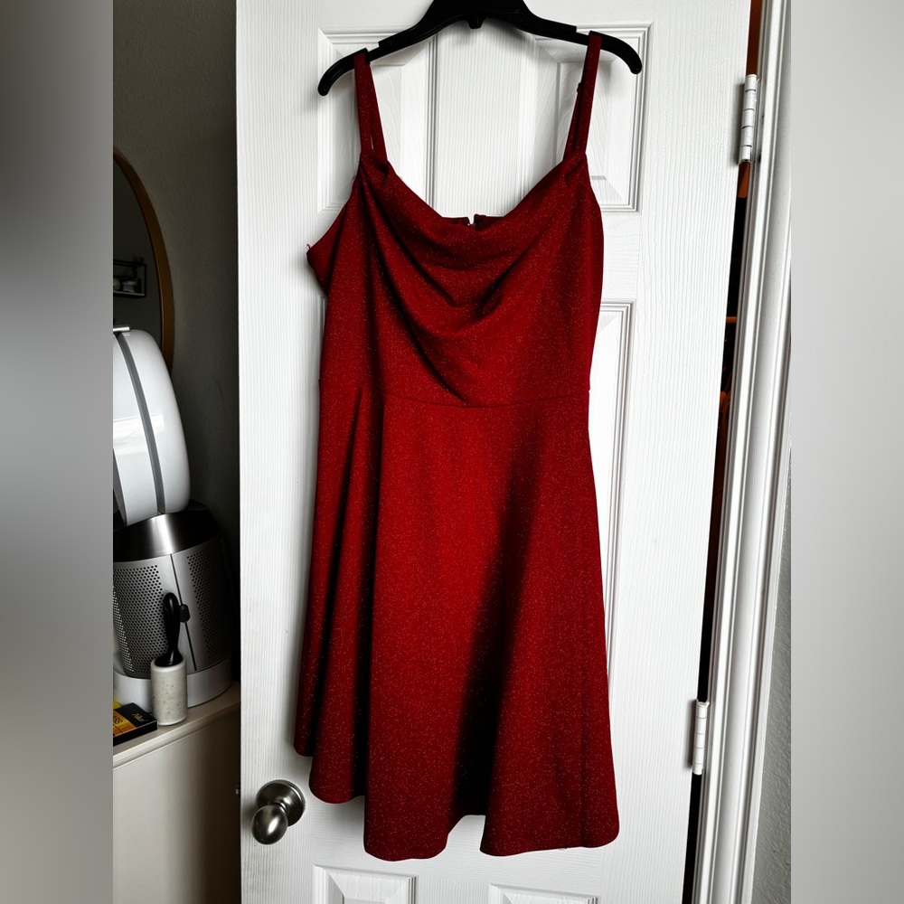 Red Sparkle Homecoming Mini Dress